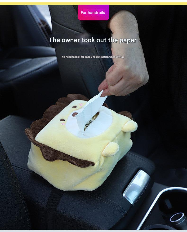 plush pig cartoon car tissue box