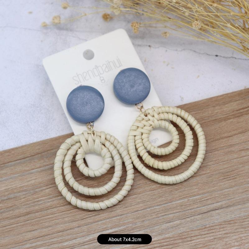 Unique Rattan Earrings Image 3