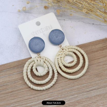 Unique Rattan Earrings Image 3