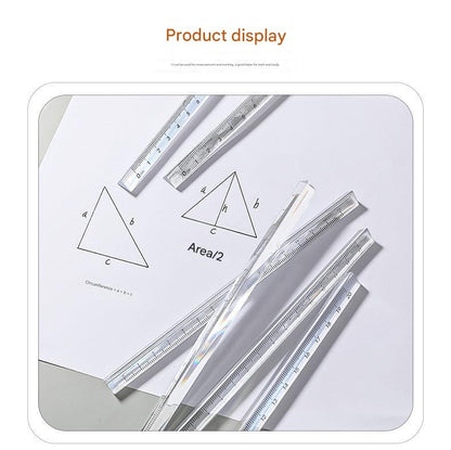 triangular ruler side view with dimensions