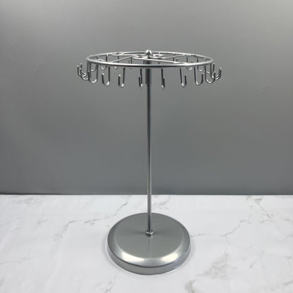 elegant black metal jewelry stand front view