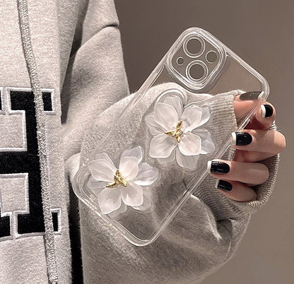 Trendy Floral Glitter iPhone Case for All Models - Slim, Clear & Protective