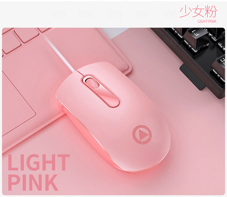 G9 Pink Wired Gaming Mouse - Ergonomic USB Optical Mouse for Laptops & PCs