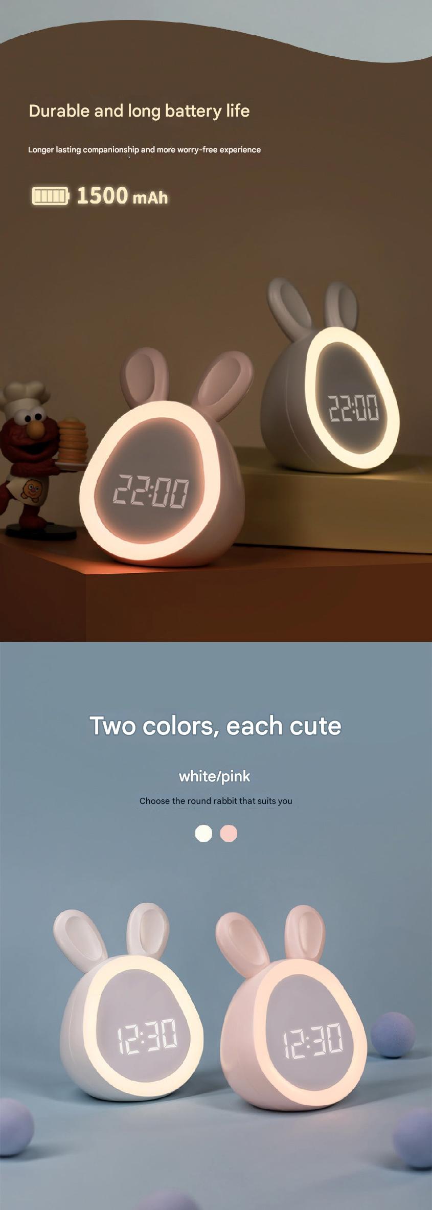 White Rabbit Alarm Clock with Night Light