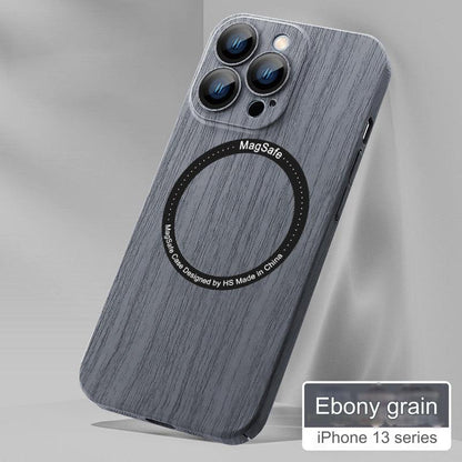 Wood Grain Magnetic iPhone Case for iPhone 15, 14, 13 & 12 - Shockproof, Anti-Fingerprint Protection