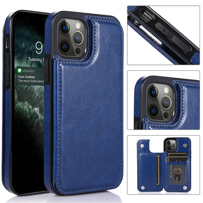 Premium TPU Wallet Case for iPhone 15 & 14 Series – Stylish, Shockproof, Multi-Card Holder