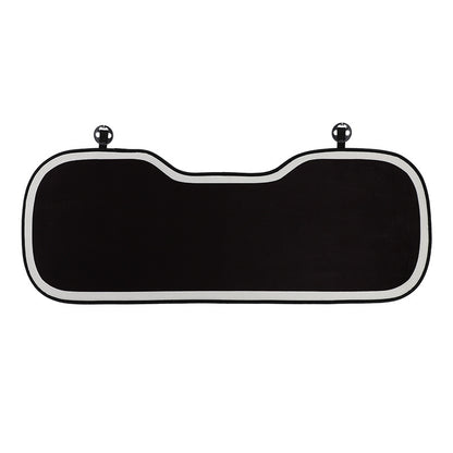 Plush vehicle seat cushion detailed