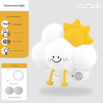 cloud LED night light with soft white glow