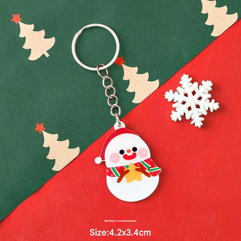 reindeer head colorful keychain