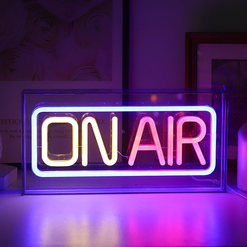 Colorful neon light with ice cream shape for parties