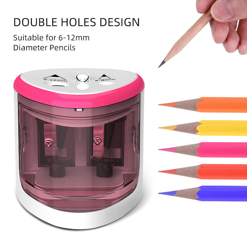 electric pencil sharpener silver top view