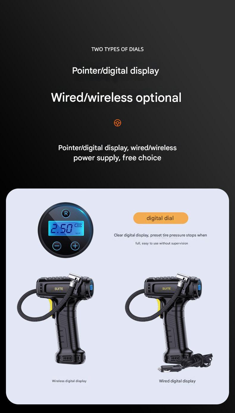 Wireless car tire compressor with digital display