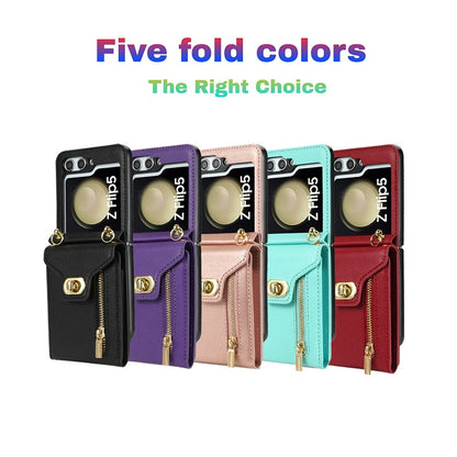 Premium Flip Wallet Case for Samsung Galaxy Z Flip 3/4/5/6 - Multi-Card Slots, Durable PU Leather, Anti-Fingerprint Design