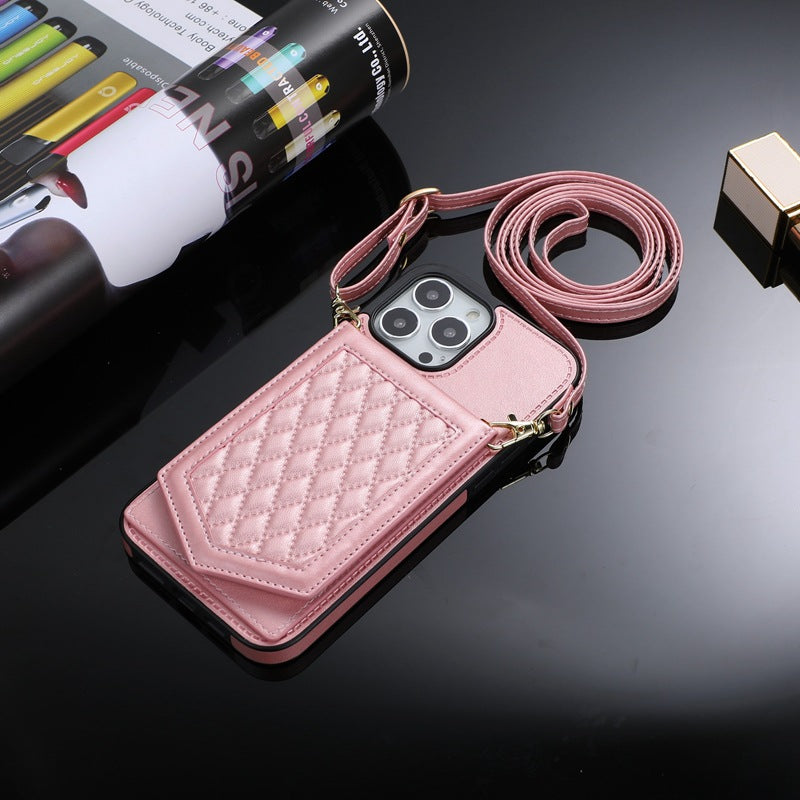 Stylish TPU Wallet Case for iPhone 15/14/13/12 - With Mirror & Stand, Available in Multiple Colors