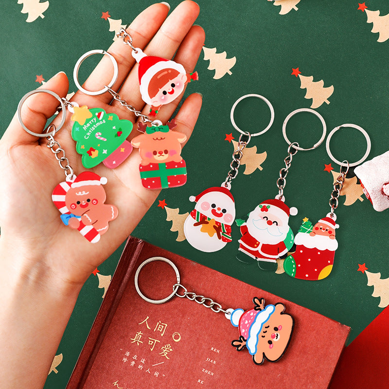 holiday-themed acrylic keychain