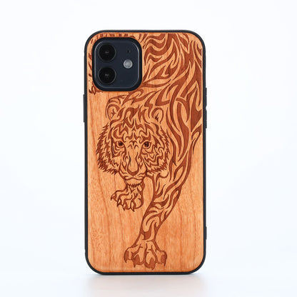 Custom Engraved Wooden Phone Case for iPhone 13 Pro & 15 Pro Max - Stylish & Durable Protection