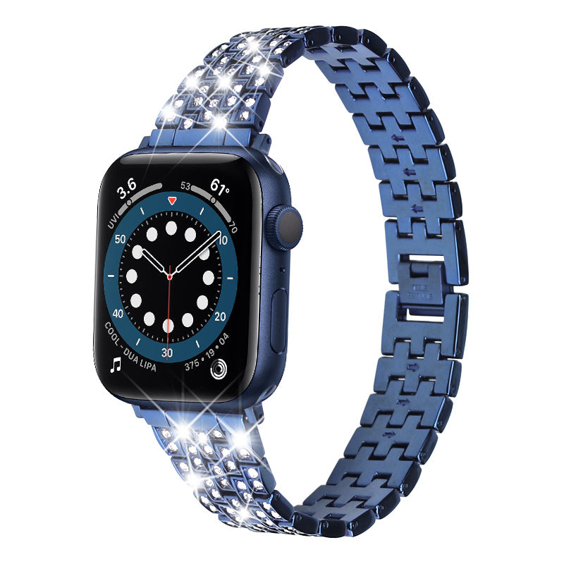 Luxury Diamond-Studded Metal Apple Watch Band - Compatible with All Models