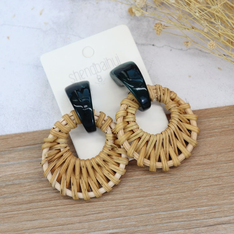 Eco-friendly Rattan Earrings Image 6