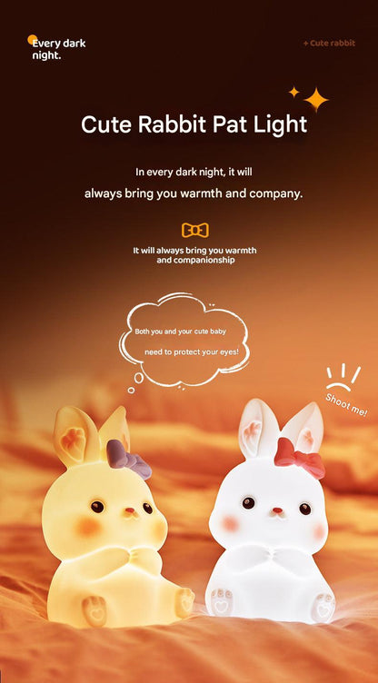 USB rechargeable bunny night light in nursery