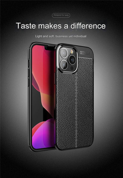 Premium TPU Leather Texture Phone Case for iPhone 15 & Samsung S24 Series - Shockproof and Slim Fit