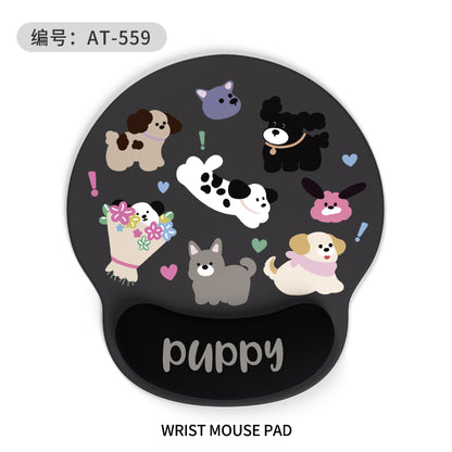 Cute Dog Cartoon Wrist Support Mouse Pad - Soft Non-Slip Gaming/Office Mat