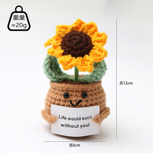 handmade knit pot decor