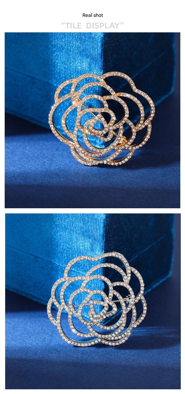 Fashionable alloy brooch with sparkling detail