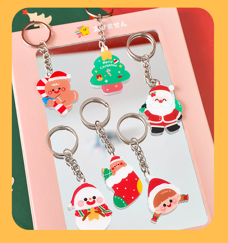 holiday-themed acrylic keychain