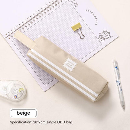 beige pencil case side view