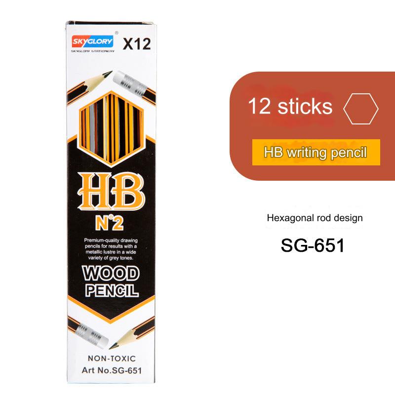 12-Pack Premium HB Pencils with Erasers - Perfect for Students and Artists