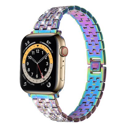 Luxury Diamond-Studded Metal Apple Watch Band - Compatible with All Models