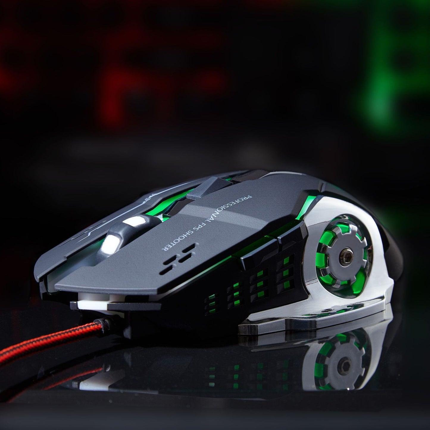 Dual Mode Wireless and Wired Gaming Mouse - Silent Operation with RGB Lighting, Adjustable DPI and Ergonomic Design