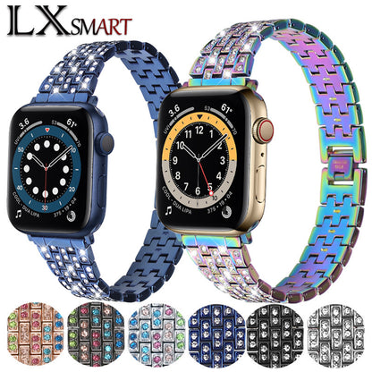 Luxury Diamond-Studded Metal Apple Watch Band - Compatible with All Models