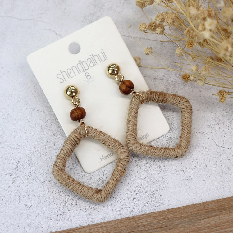 Elegant Rattan Drop Earrings Image 10