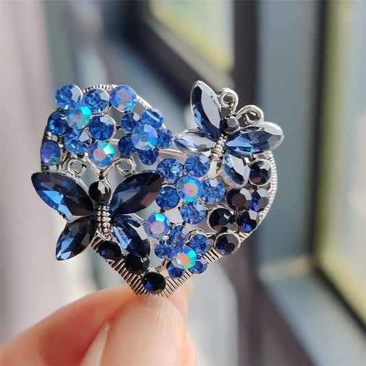 Alloy Butterfly Heart Brooch in Elegant Design