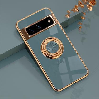 Luxury TPU Case for Google Pixel 7A & 6A with Ring Holder - Shockproof & Sleek Design