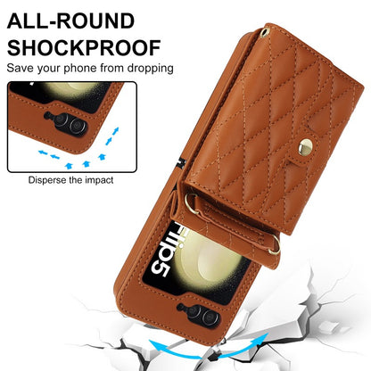 Stylish Protective Wallet Case for Samsung Z Flip Series - Multi-Color Crossbody Design