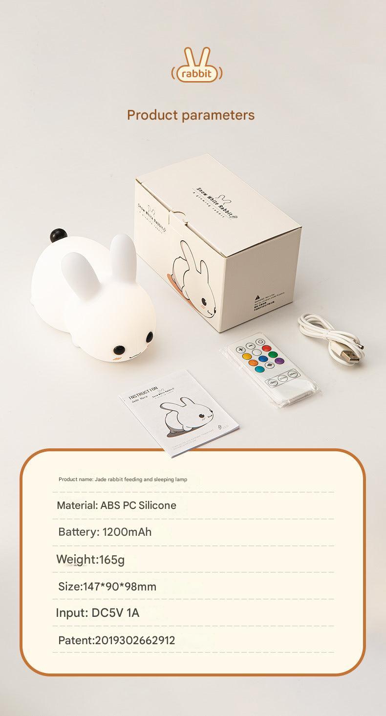 Rabbit LED lamp illustrating portability and compact size