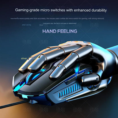 RGB Wired Gaming Mouse G5 - Ergonomic, 3200 DPI, 6-Button Optical, USB - Silent & Colorful Backlit for Ultimate Gaming Experience