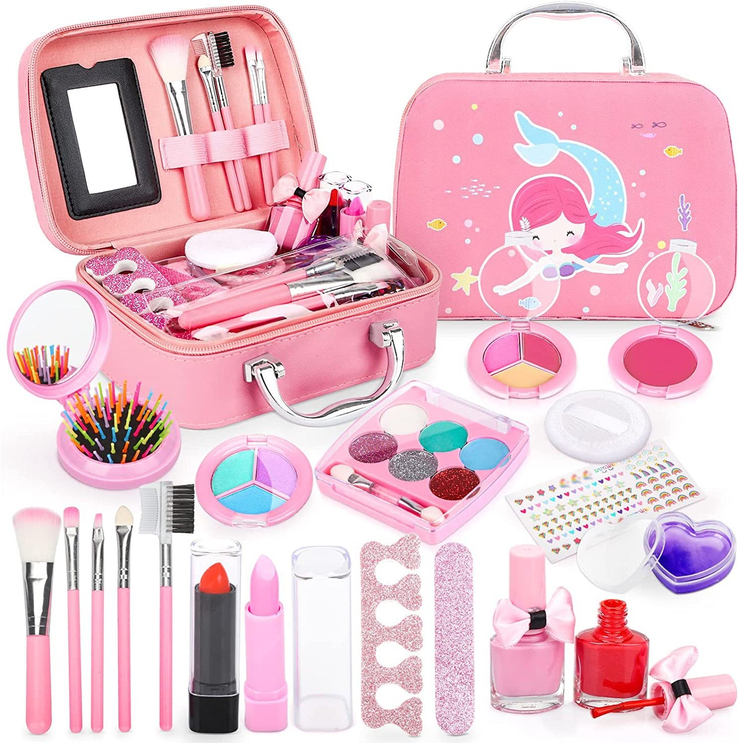 Complete kids' mermaid-themed makeup set