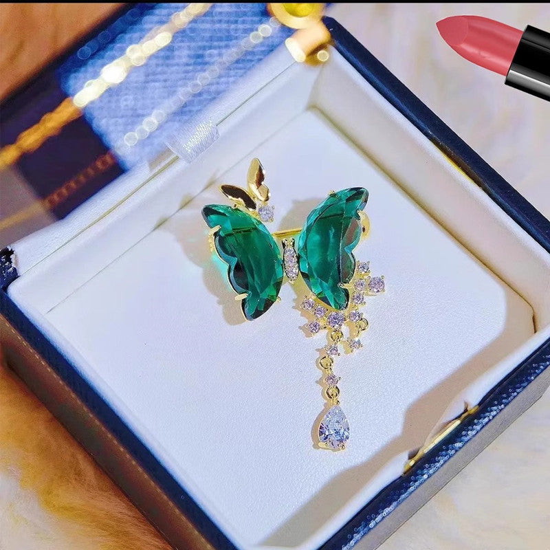 Durable zinc alloy butterfly brooch accessory