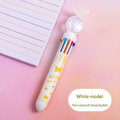 Multicolor ballpoint pen laid on test paper image