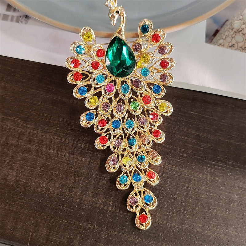 elegant peacock pin detail image
