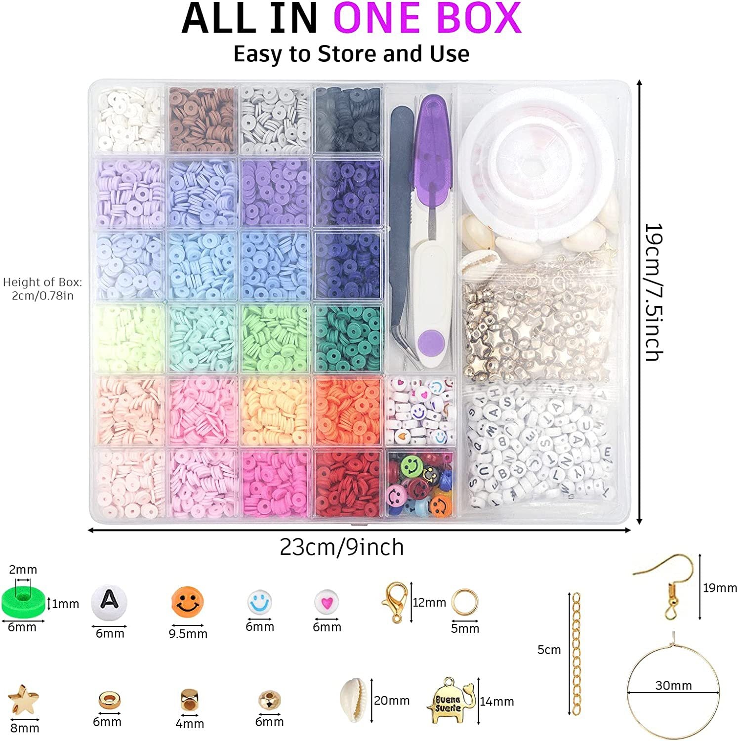 colorful bead kit box