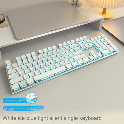 EWEADN GX710 Silent Mechanical Keyboard & Mouse Set - Wired Gaming & Office Combo with RGB Backlight