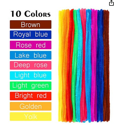 craft DIY fuzzy sticks in multiple colors