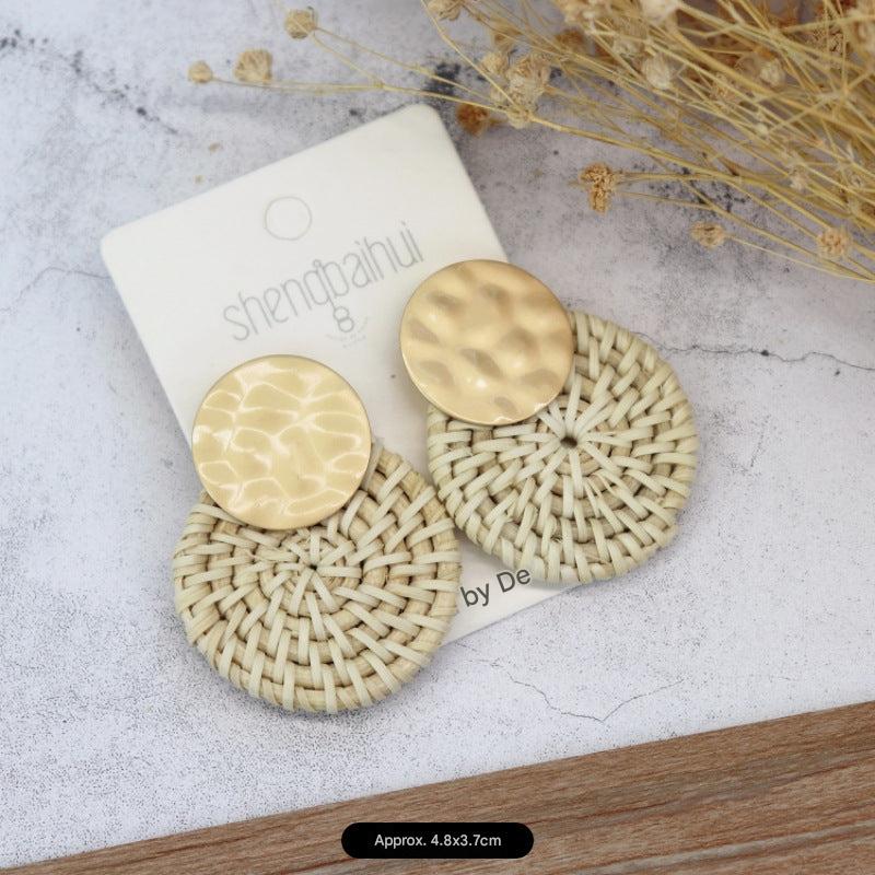 Handcrafted Rattan Earrings Image 1