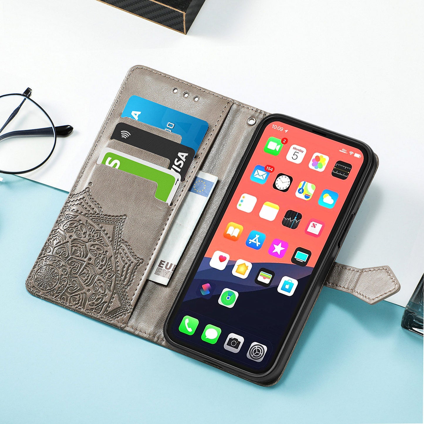 Premium Flip Case for iPhone & Samsung - Magnetic Stand, PU/TPU Material, Various Colors