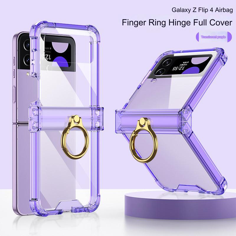 Premium Galaxy Z Flip 4 Protective Case with Ring Holder - Stylish & Durable Folding Screen Cover