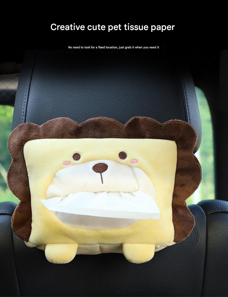 husky plush car tissue box